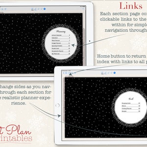 Digital Christmas Planner for Goodnotes clickable index pages make navigation easy.