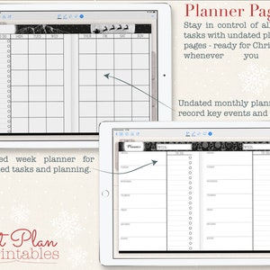 Digital Christmas Planner for Goodnotes - Undated Christmas planning pages help you to plan out the weeks leading up to Christmas to ensure that nothing is missed and everything is organised.