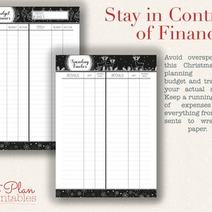 Christmas Planning Printables - A budget planner and spending tracker make it easy to stay in control of your finances for Christmas 2022 planning.