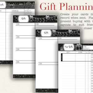 Christmas Planning Printables - Gift planning lists for friends and family as well as card lists to keep track of cards sent and received.