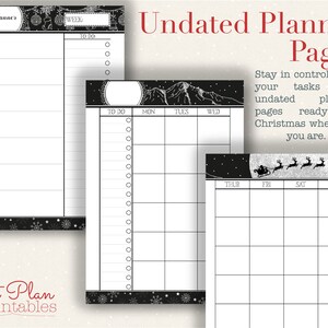 Christmas Planning Printables - Undated planner pages help you to stay organised over the Xmas period. Monthly and weekly calendars make sure you don't forget events and appointments as well as giving plenty of room for a to do list and planning