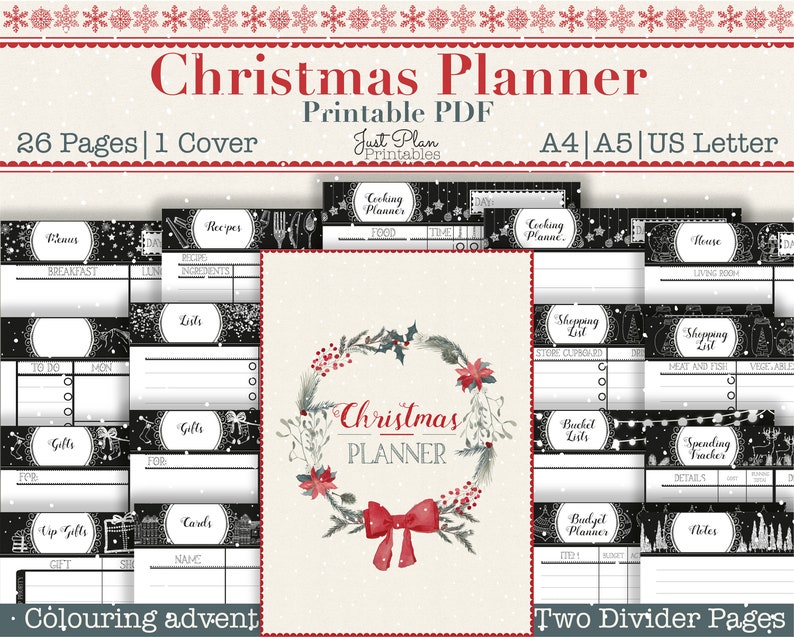 Christmas Planning Printables - 26 Christmas Planner Inserts to organise every aspect of your xmas.