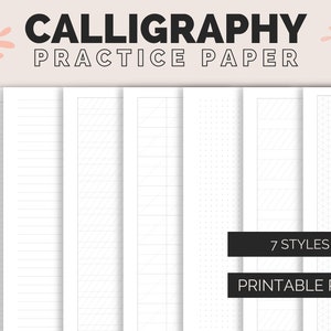Fogli di pratica di lettering / Carte digitali stampabili per una pratica di scrittura a mano ordinata e calligrafia moderna / fogli di lavoro di handlettering corsivo