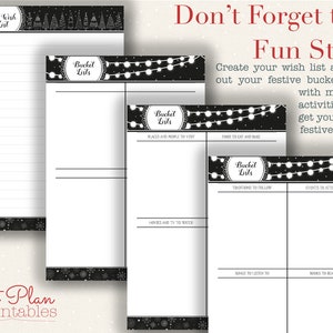 Christmas Planning Printables - Christmas bucket lists and wish lists ensure you don't forget xmas traditions and make time to enjoy Christmas.