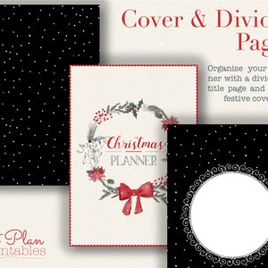 Christmas Planning Printables - A cover page and divider pages help to organise your Christmas binder and inserts