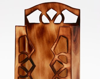 Porta pañuelos de madera grabado con láser - Para estante o montaje en pared