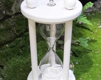 Snow White Wooden Sand Timer, Wedding Ceremony Accessory