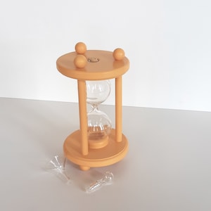Peach colour wooden sand timer for wedding ceremony/The couple pour two kinds of decor sand which mix forever/Wedding accessory