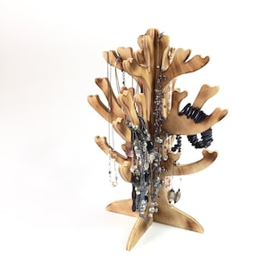 Wooden necklace holder / 3D tree shape stand for necklaces / For women