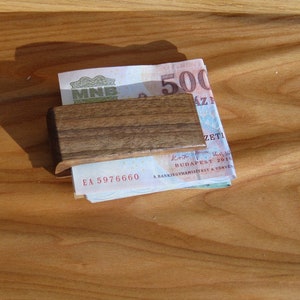 Wooden money clip / Solid walnut wood money clip