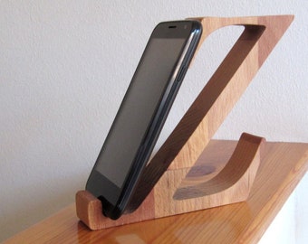 Beech Wood 'Z' Letter Mobile Phone Stand