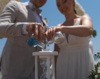 Reloj de arena con forma de corazón para bodas, ceremonia romántica con arena, grabado personalizado