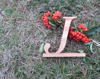 J letter wooden mobile stand/ Wooden mobile holder