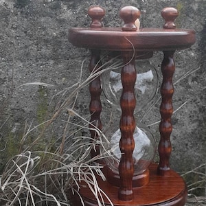 Wooden hourglass for wedding / The couple pour two kinds of decor sand which mix forever /Sand ceremony / Special wedding accessory image 1