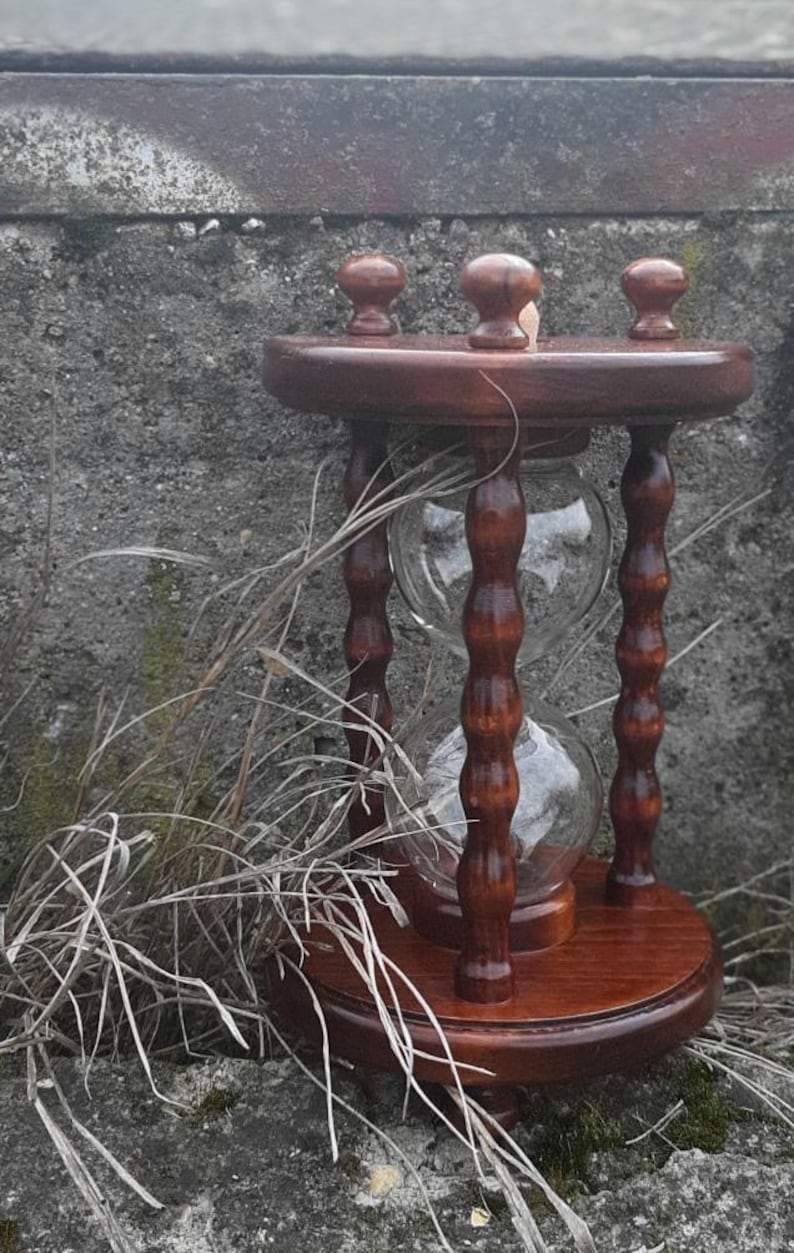 Wooden hourglass for wedding / The couple pour two kinds of decor sand which mix forever /Sand ceremony / Special wedding accessory image 1