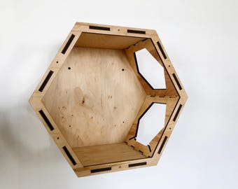 WALL HEXAGON - wall mounted rest place / house for cats