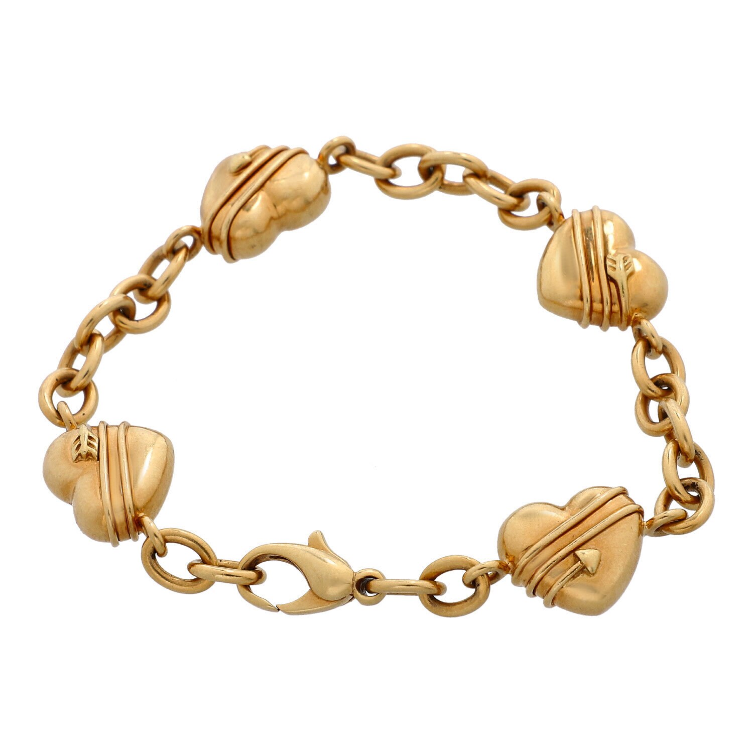 Tiffany & Co. Cupid Arrow Heart 18kt Yellow Gold Chain ...