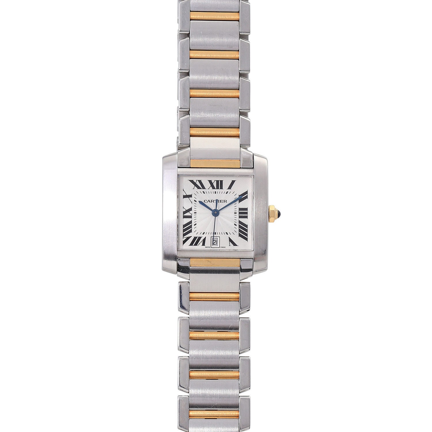 cartier tank francaise 18kt white gold diamond ladies watch