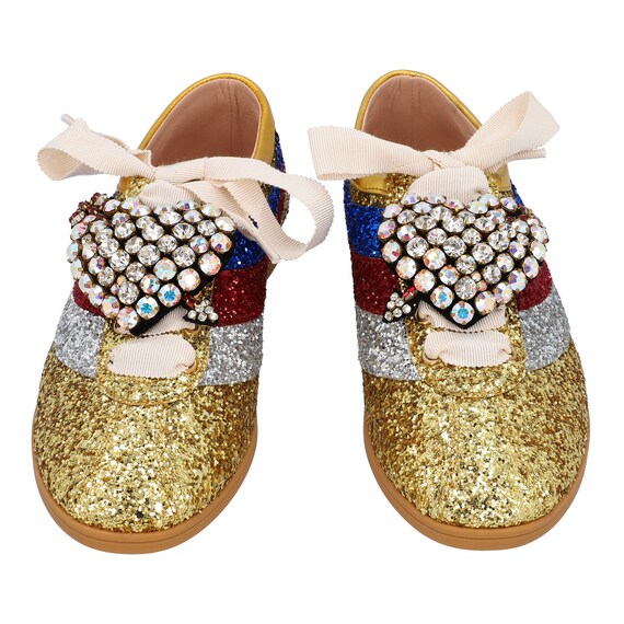 multi coloured glitter shoes