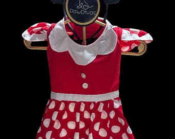 Conjunto para mascotas hecho a mano inspirado en Minnie Mouse