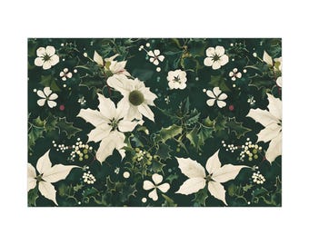 Elegant Floral Gift Wrap Paper | Holiday Present Decor, Eco-Friendly Wrapping Sheets, Unique Gift Wrap, Christmas, Birthdays