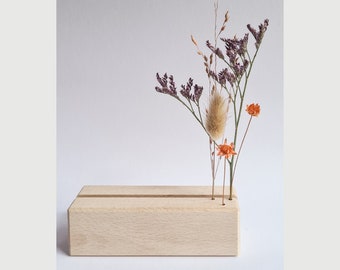 card and dried flower holder 10 cm. - card holder with space for dried flowers - holder for cards and photos - picture display