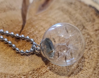 Necklace with dandelion fluff - dandelion hanger - unique necklaces