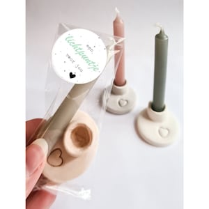 Lichtblick – Einen Lichtblick verschenken – Jesmonite Mini-Kerzenhalter mit Kerze – Herzliches Geschenk