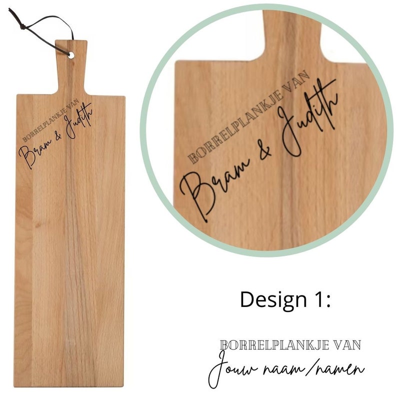 Personalized serving board - choose your board and text - cutting board with personal text - snack platter with your own name / names image 4