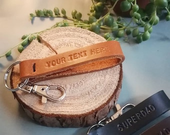Leather keychain - personalized keychain leather - costume bag hanger