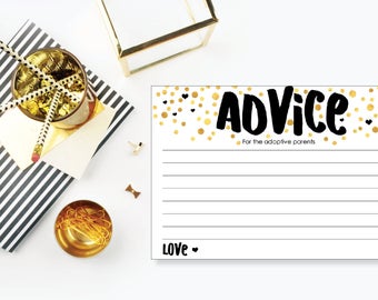 Advice for the ADOPTIVE Parents. Baby Shower Game. Instant Download. Printable Baby Shower Gender Neutral Game. Gold and Black.