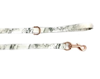 Marble Dog Leash With Rose Gold Hardware