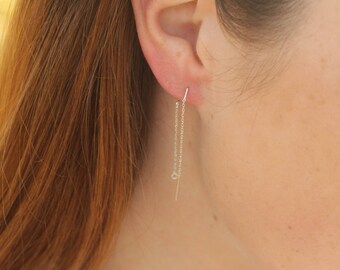 Infila orecchini in oro rosa oro argento / Simple dainty gioielli / geometric design / regali per lei / personal regali / unico orecchino
