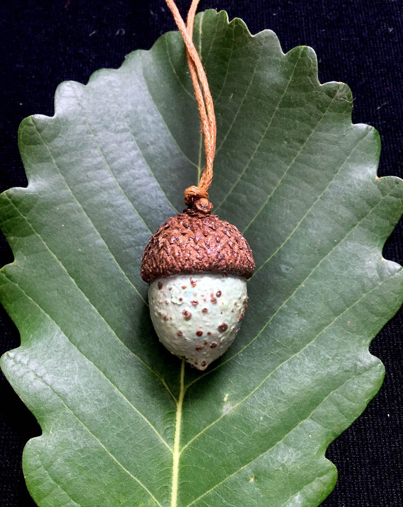 Ceramic acorn necklace /& earrings set