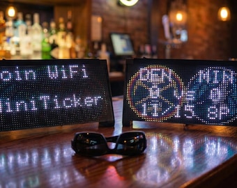 Customizable LED Ticker (Mini): Sports, News, Animations, Weather, Clock - Man Cave Decor