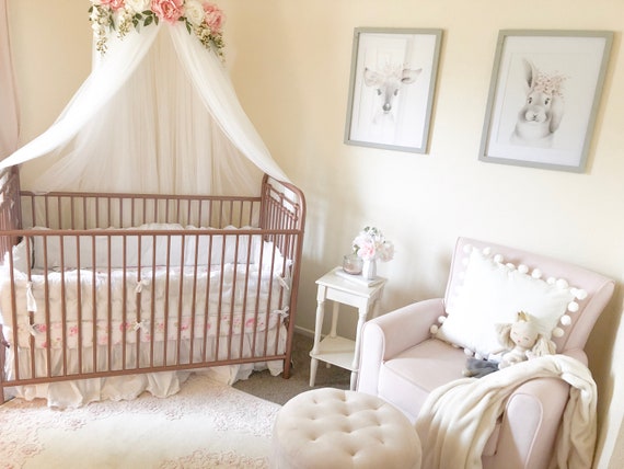 Floral crib canopy discount