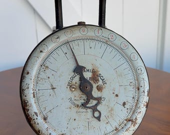 Antique Pelouze Family Scale | Rustic Farmhouse Decor | Vintage Industrial Scale | Chicago USA