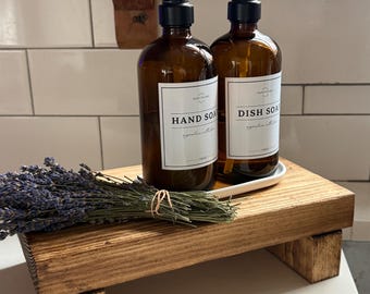 Handmade Rustic Pine Wood Riser | Farmhouse Kitchen Countertop Display Stand