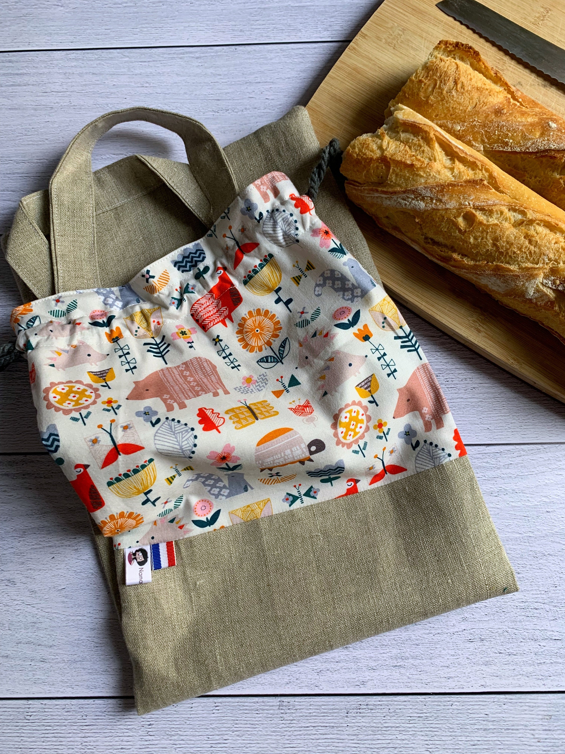 PDF Sewing Pattern in French, Bread Bag for Baguette. Downloadable PDF ...