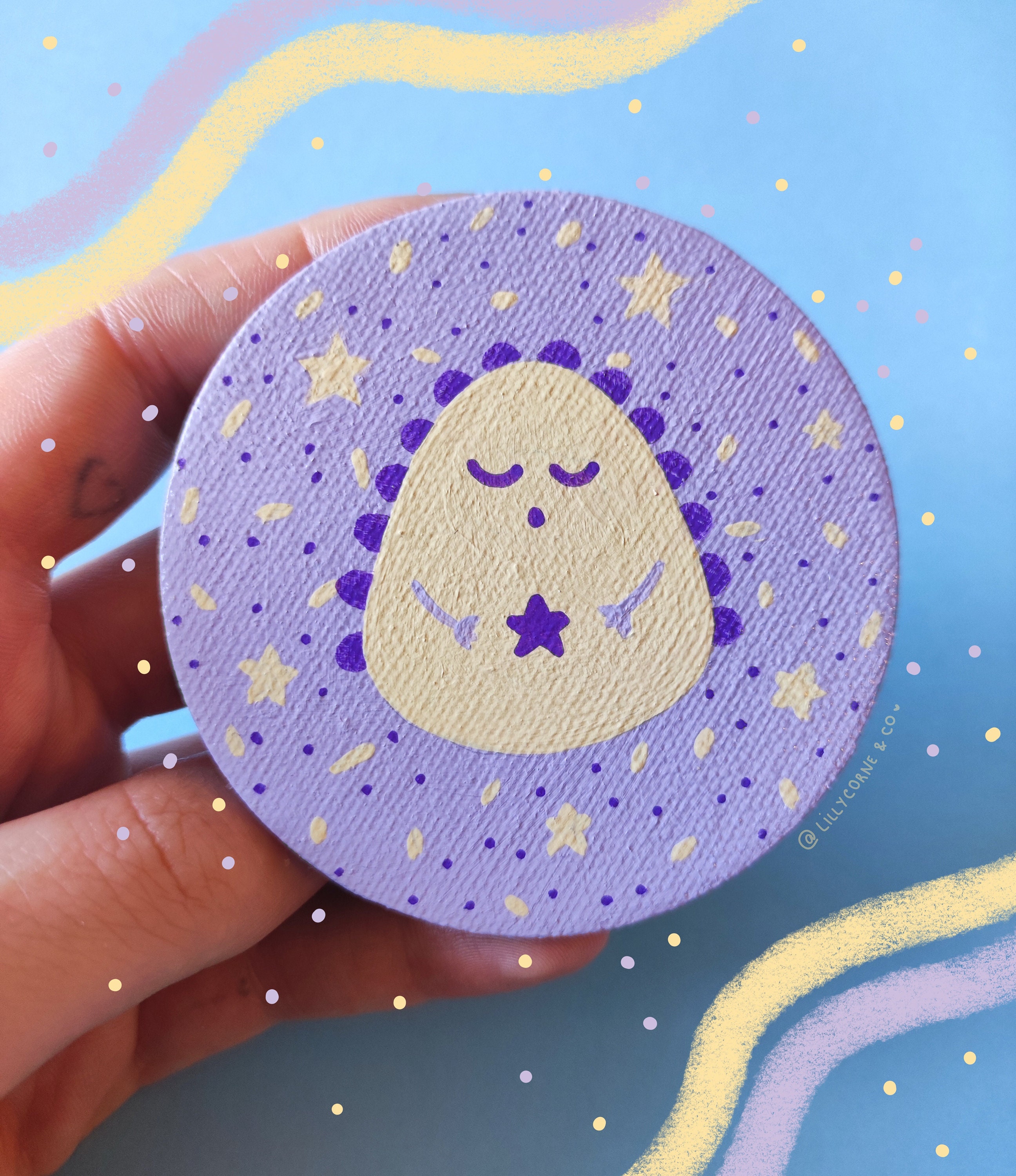 Magnet Pour Frigo Violet Monstre Jaune Illustration