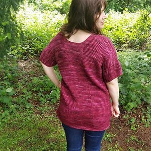 Tunisian Comfort Tee Pattern PDF - V Neck & Positive Ease - Intermediate