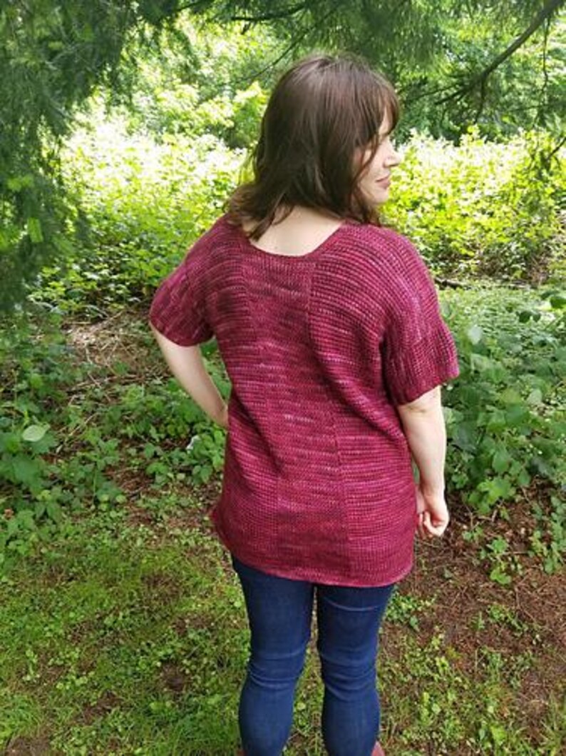 Tunisian Comfort Tee Pattern PDF - V Neck & Positive Ease - Intermediate