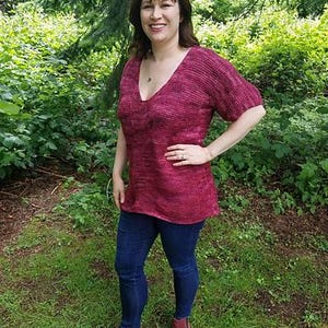 Tunisian Comfort Tee Pattern PDF - V Neck & Positive Ease - Intermediate