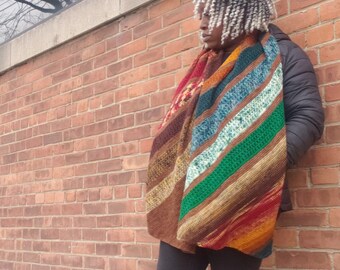 Woven Hues Wrap/Tunisian Crochet/ Pattern