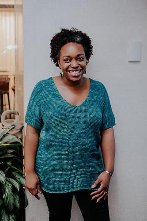 Tunisian Comfort Tee Pattern PDF - V Neck & Positive Ease - Intermediate