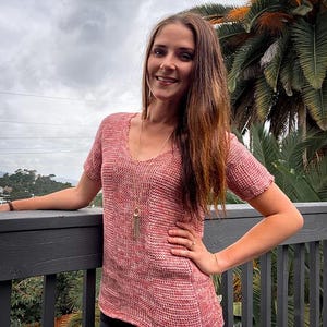 Tunisian Comfort Tee Pattern PDF - V Neck & Positive Ease - Intermediate