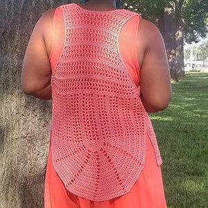 Sundial Vest, DK Weight, Vest, Camisole, Tank, Slipover, Crochet Pattern, Easy Crochet Pattern PDF