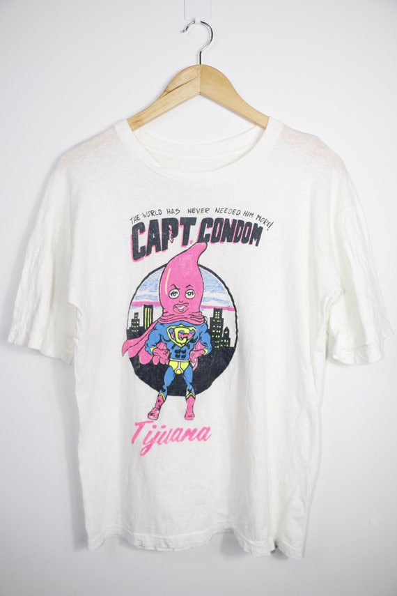 Vintage Capt Condom Comedy T shirt