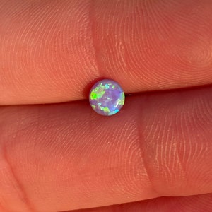 Pink Opal cartilage stud | tragus barbell | iridescent conch earring | forward helix labret | 16G earlobe jewellery | 1.2 flat piercing stud