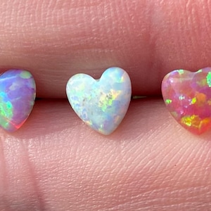 Heart opal philtrum stud | glitter opal Medusa stud | lip piercing labret | 16G flat back labret | 1.2mm body jewellery